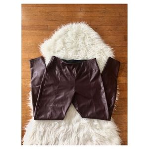Italian Burgundy Pleather Pants